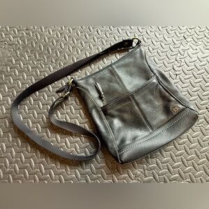 The Sak Black Pebble Leather Crossbody Bag With Contrast Stitching